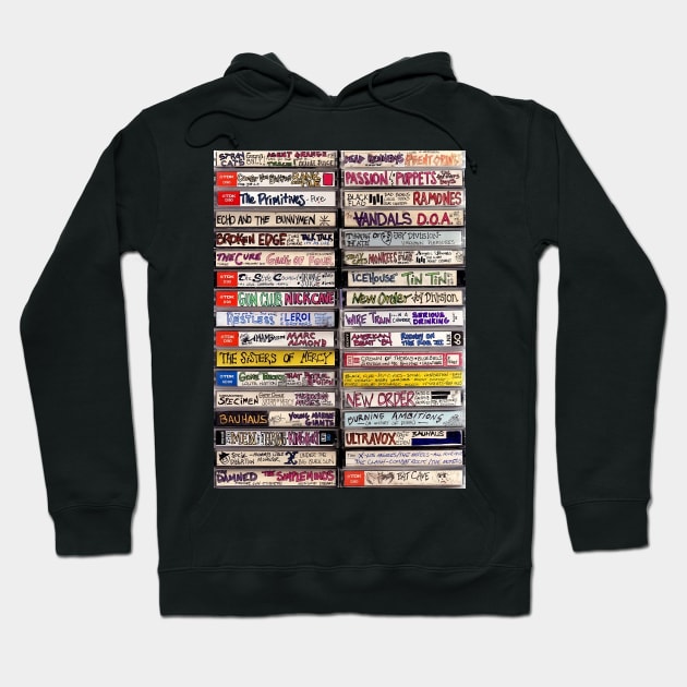 80s Rock Band Music Cassette Tapes Hoodie by HipHopTees